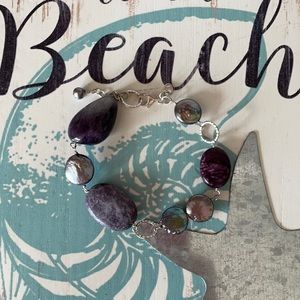 🎉HP🎉NWOT Sterling Amethyst, Coin Pearl, Stone Bracelet